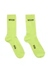 Msgm Logo Socks In Green