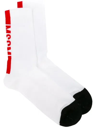 Msgm Logo Socks In White