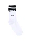 Msgm Logo Socks In White