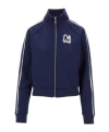 Msgm Navy Logo Track Jacket In Blue