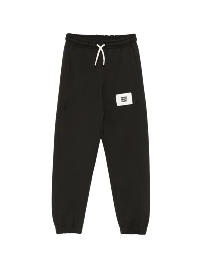 Msgm Kids' Logo Sports Pants In Black