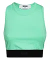 Msgm Logo Sporty Tank-top In Green