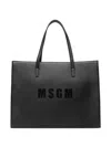 Msgm Logo-stamp Tote Bag In Black