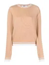Msgm Long-sleeved Sweater In Nude