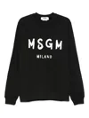 Msgm Cotton Sweatshirt In Black