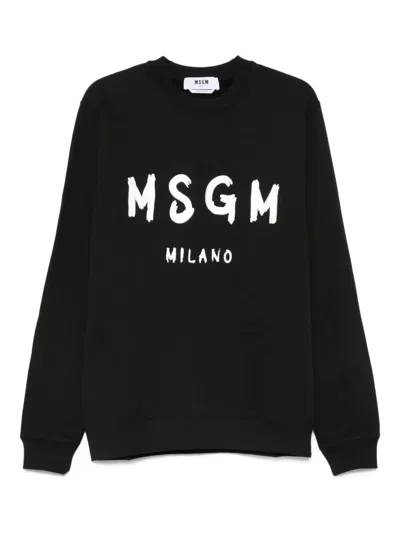 Msgm Logo Sweater In Black
