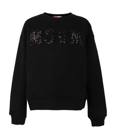Msgm Logo Sweater In Black