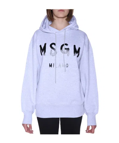 Msgm Logo Sweater In Blue