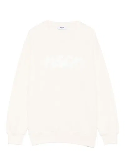 Msgm Kids' Logo Sweater In Neutral