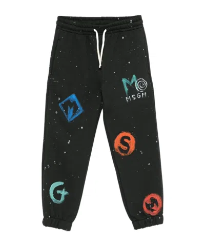 Msgm Logo Sweatpants In Black