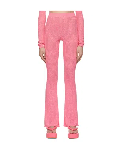 Msgm Logo Sweatpants In Pink