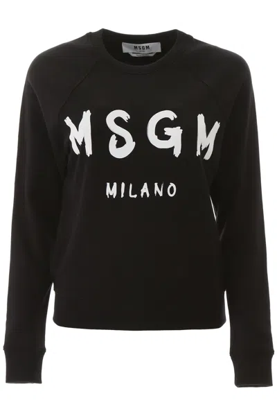 Msgm Logo Sweatshirt In Black
