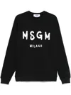 Msgm Cotton Sweatshirt In Black  