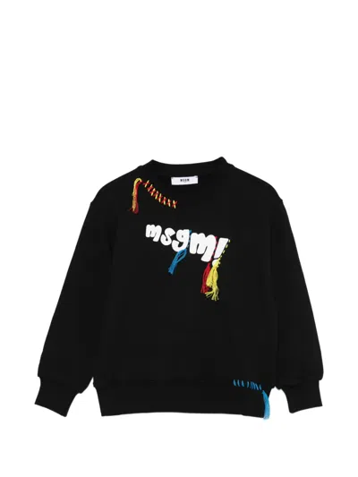 Msgm Kids' Logo Sweatshirt In Black