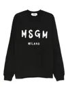 Msgm Crew Neck Long Sleeves Sweatshirt In Black