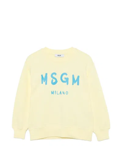Msgm Kids' Logo Sweatshirt In Neutral