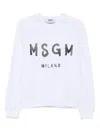 Msgm Relaxed-fit Graphic Print Sweatshirt In White