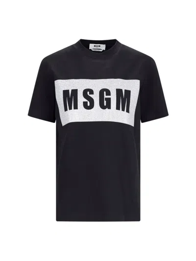 Msgm Logo T-shirt In Black