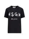 Msgm Black Printed T-shirt In Black