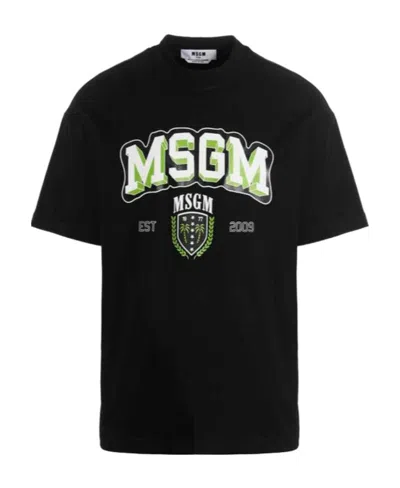 Msgm Logo T-shirt In Black