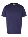 Msgm Logo T-shirt In Blue