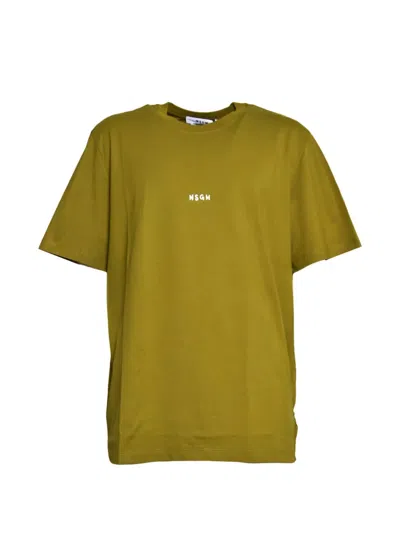 Msgm Logo T-shirt In Brown