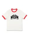 Msgm Boys Ivory Cotton Varsity T-shirt In Cream