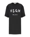 Msgm Logo-print Glitter T-shirt Dress In Black