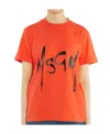 Msgm Logo T-shirt In Orange