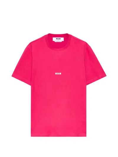 Msgm Logo T-shirt In Pink