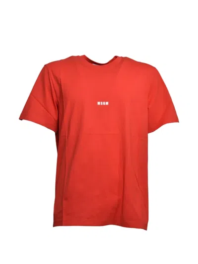 Msgm Logo T-shirt In Red