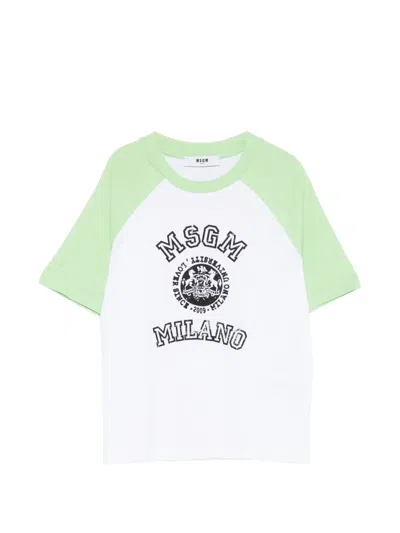 Msgm Logo T-shirt In White