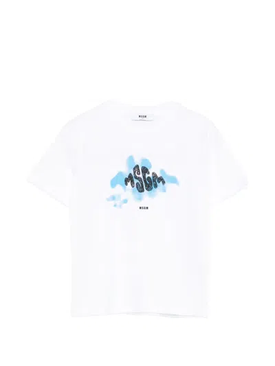 Msgm Logo T-shirt In White