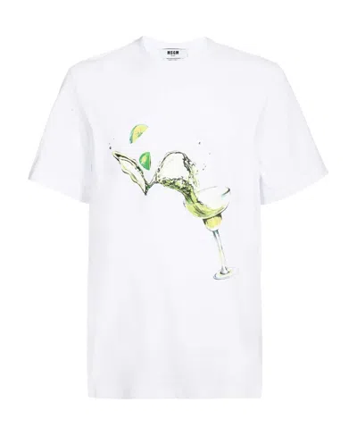 Msgm Logo T-shirt In White
