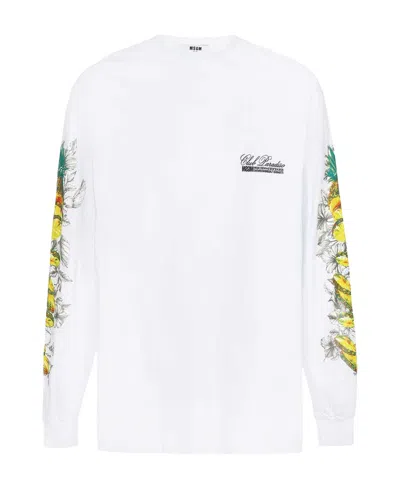 Msgm Logo T-shirt In White