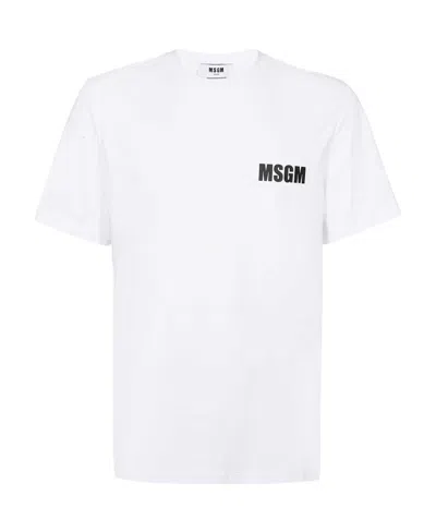 Msgm Logo T-shirt In White