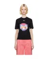 Msgm Logo T-shirt With Round Neck In Black