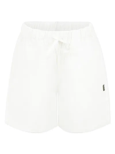 Msgm Kids' Logo-tag Shorts In White