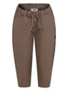 Msgm Logo-tag Trousers In Brown