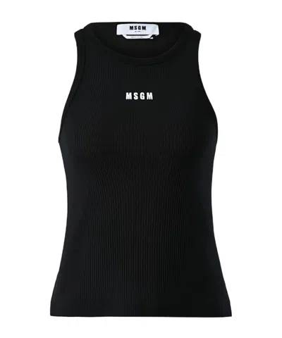 MSGM MSGM LOGO KNITTED TANK TOP