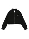 Msgm Kids Bomber Con Banda Logo In Black