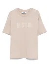 Msgm Logo-tape T-shirt In Neutrals
