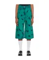 Msgm Logo Tie-dyed Jeans In Green