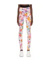 Msgm Logo Tight Leggings In Multicolor