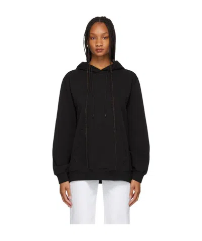 Msgm Logo-trimmed Hoodie In Black