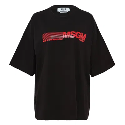 Msgm Logo T-shirt In Black