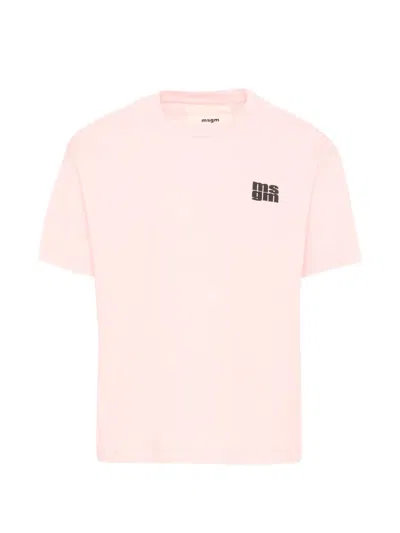 Msgm Kids' Logo T-shirt In Pink