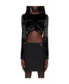 Msgm Black Twist Blouse In Black