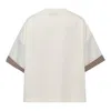 Msgm Logo Two-colourway T-shirt In Neutral