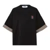 Msgm Logo Two-colourway T-shirt In Black